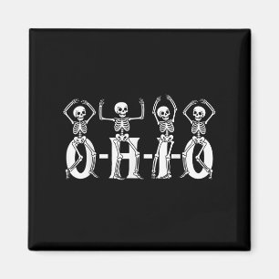 Funny O-h-i-o State Skeleton Ohio Halloween Vintag Magnet