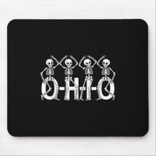 Funny O-h-i-o State Skeleton Ohio Halloween Vintag Mouse Mat