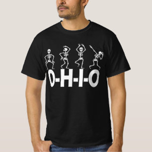 Funny O-H-I-O State Skeleton Ohio Halloween Vintag T-Shirt