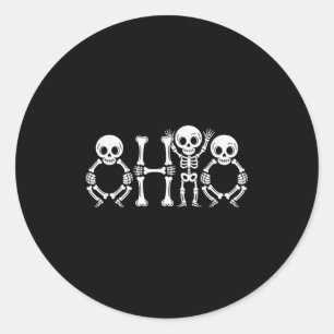 Funny O-h-i-o State Skeleton Ohio Vintage Hallowee Classic Round Sticker