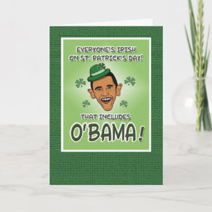 Funny Obama or O'Bama St. Patrick's Day Card