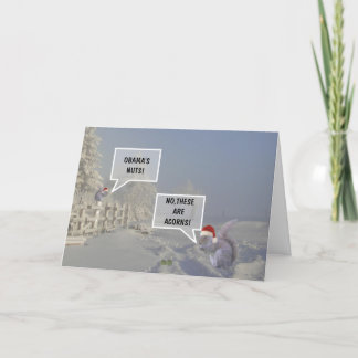 Funny Obama's nuts Christmas Holiday Card