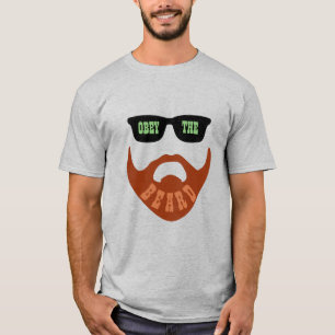 Funny Obey the Beard (Red Beard Green Eyes) T-Shirt