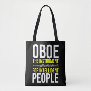Funny Oboe Player Intelligent Musician Humour Tote Bag