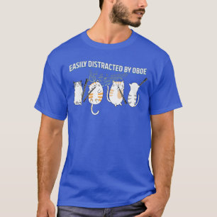 Funny Oboist Music Orchestra Cat Playing Oboe boy T-Shirt