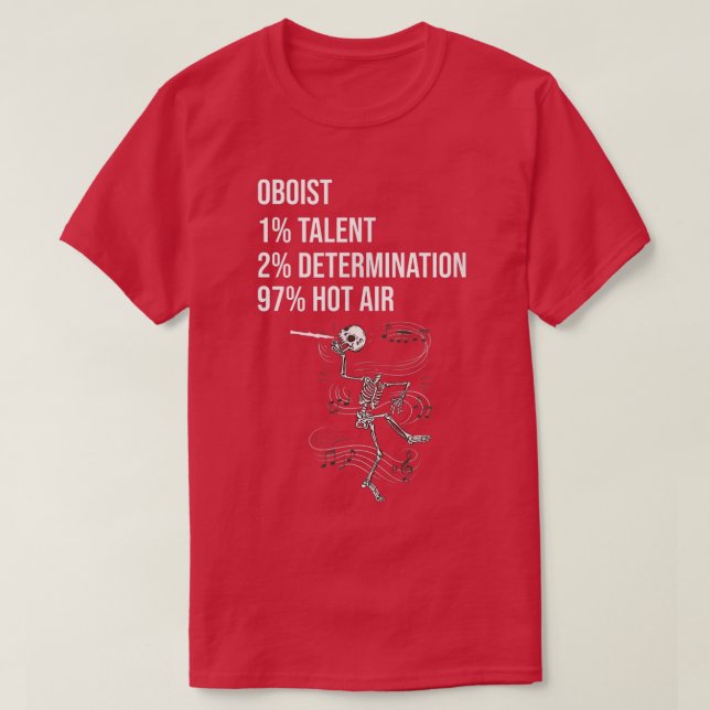 Funny Oboist Music Orchestra Skeleton Oboe Player  T-Shirt (Design Front)