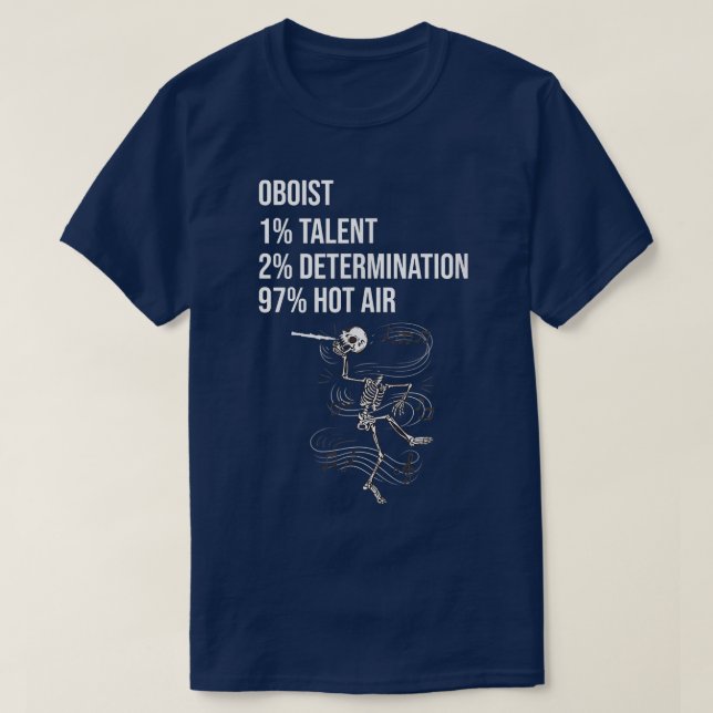 Funny Oboist Music Orchestra Skeleton Oboe Player  T-Shirt (Design Front)