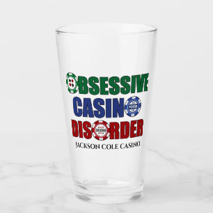 Funny Obsessive Casino Disorder Custom Glass