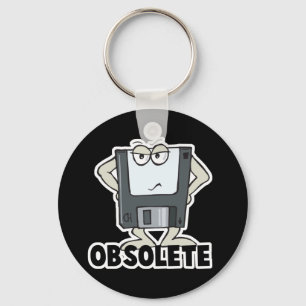 funny obsolete floppy disk key ring