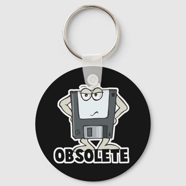 funny obsolete floppy disk key ring (Front)
