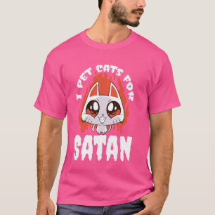 Funny Occult and Satanic Pentagram Cat Lover Satan T-Shirt