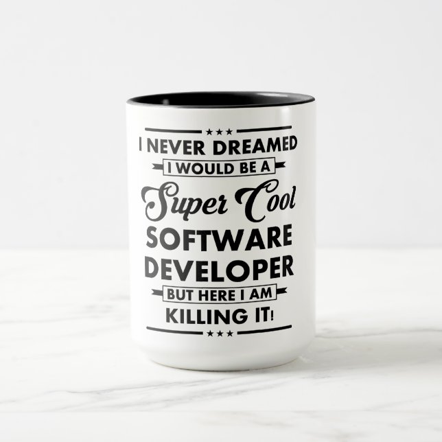 Funny Occupation/Profession Super Cool Developer Mug (Center)