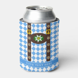 Funny Octoberfest Lederhosen Suspenders Beer Can Cooler
