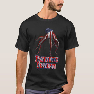 Funny Octopus American Flag T-Shirt