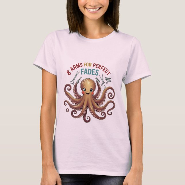 Funny Octopus Barber Shirt – Multi-Tool Hair Styli (Front)