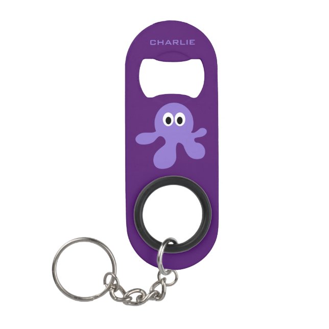 Funny Octopus custom monogram bottle opener (Front)