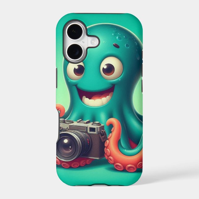 Funny Octopus Holding a Camera (Back)