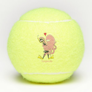 Funny octopus hugs diver cartoon humour tennis balls