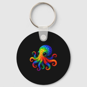 Funny Octopus Lovers Polka Dot Art Student Happy D Key Ring