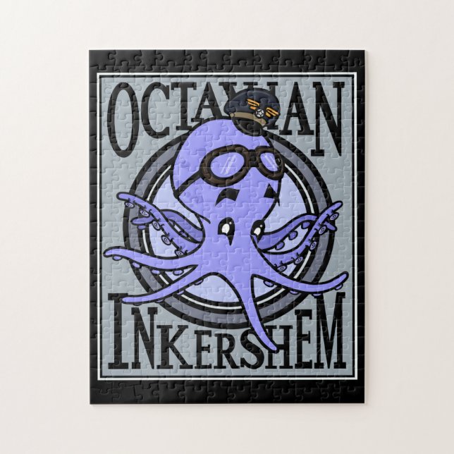 FUNNY OCTOPUS PILOT ILLUSTRATION VERTICAL PUZZLE (Vertical)