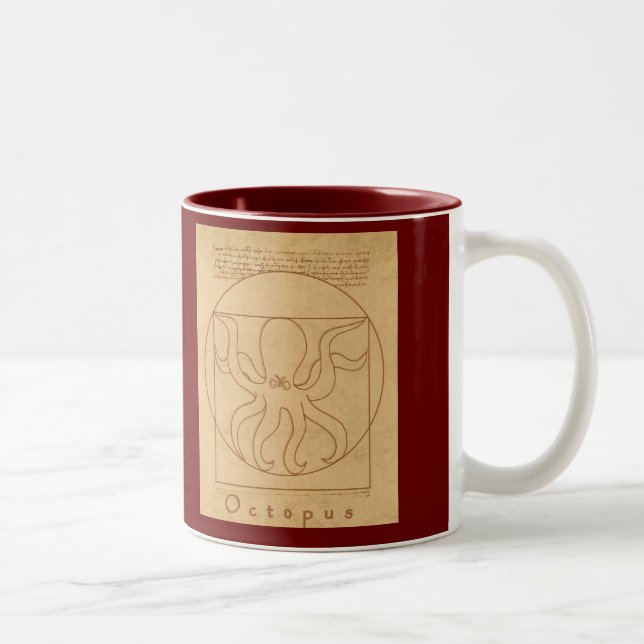 Funny Octopus Two-Tone Coffee Mug (Right)