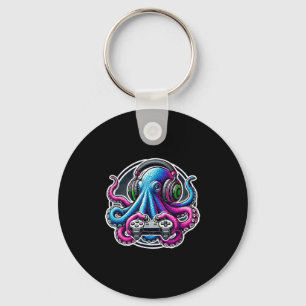 Funny Octopus Video Games Lover Gamer Octopus Gami Key Ring