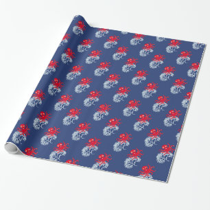 Funny octopus wrapping paper