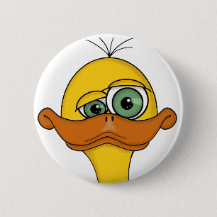 Funny Odd Duck Cartoon 6 Cm Round Badge