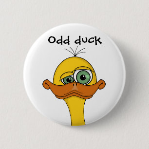 Funny Odd Duck Cartoon 6 Cm Round Badge
