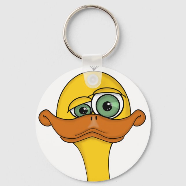 Funny Odd Duck Cartoon Key Ring (Front)