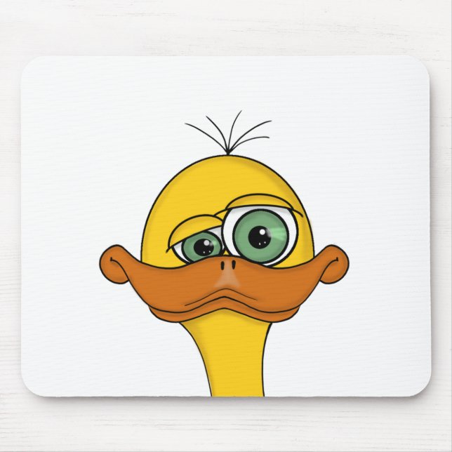 Funny Odd Duck Cartoon Mouse Mat (Front)