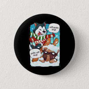 Funny Off Piste Dog Piste Off Funny Skiing Shirt H 6 Cm Round Badge