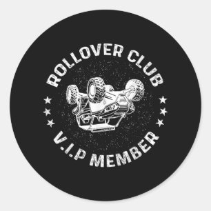 Funny Off-roading Atv Utv Rider Rollover Club Vip  Classic Round Sticker