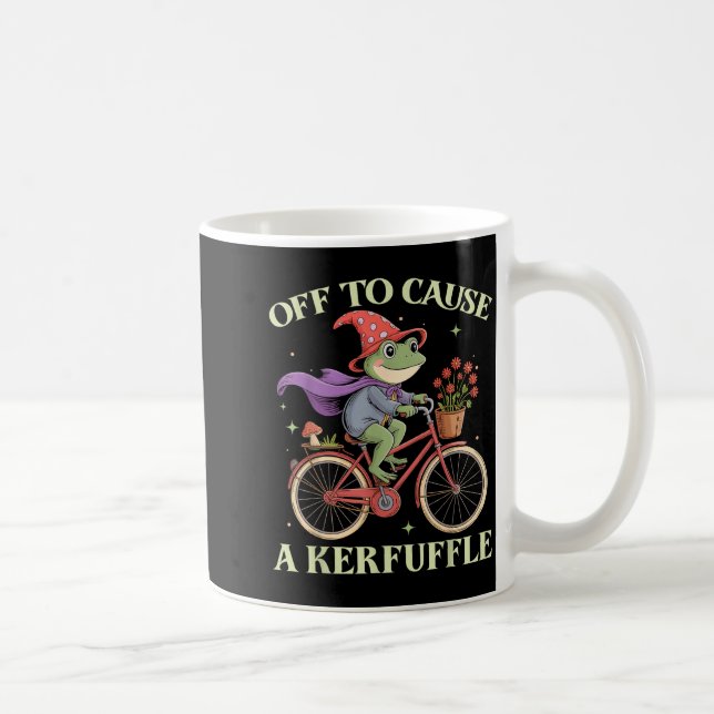 Funny Off To Cause A Kerfuffle Whimsical Wizard Fr Coffee Mug (Right)