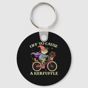 Funny Off To Cause A Kerfuffle Whimsical Wizard Fr Key Ring