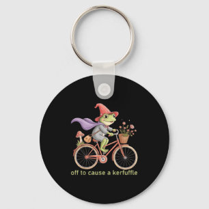 Funny Off To Cause A Kerfuffle Whimsical Wizard Fr Key Ring