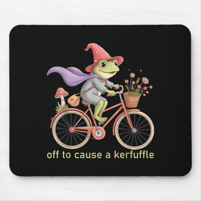 Funny Off To Cause A Kerfuffle Whimsical Wizard Fr Mouse Mat (Front)