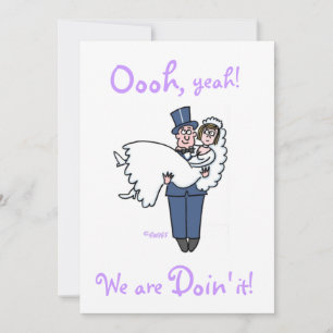 Funny Offbeat Bride and Groom Wedding Invitations