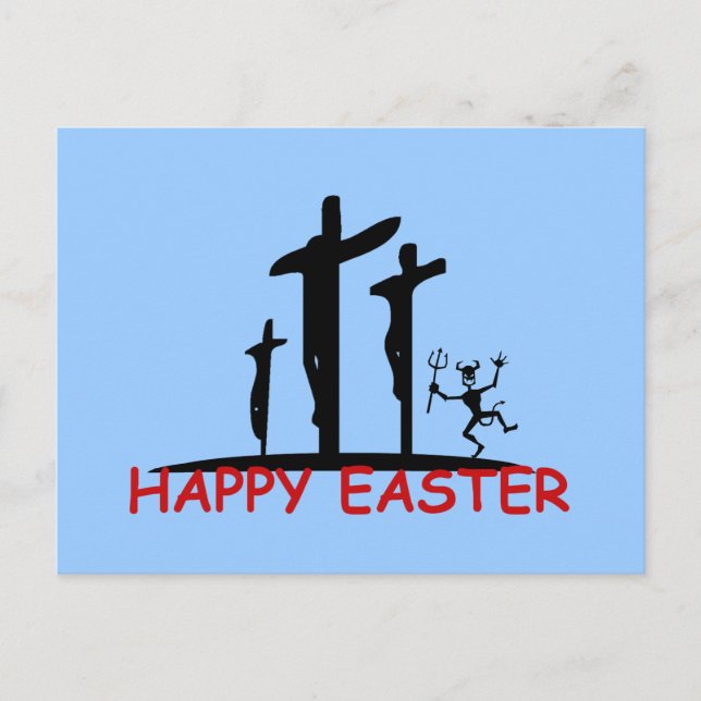 Funny offensive Satan Holiday Postcard (Front)