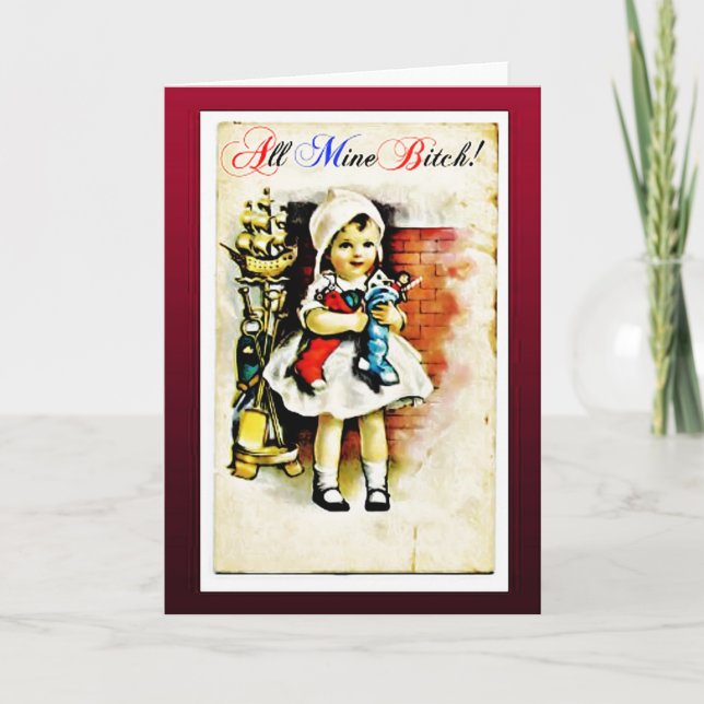 Funny offensive vintage Christmas card (Front)