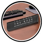 Funny Office Boss Executive Gift Nameplate<br><div class="desc">Funny desk name plates for the boss or office manager with a humourous tagline that says also known as the office super hero in a design to make visitors smile and makes a great executive gift and novelty desk name plaque.</div>