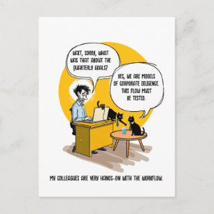 Funny Office Cat Humour Coworker Gift Work Meme Postcard