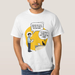 Funny Office Cat Humour Performance Review Meme T-Shirt