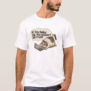 Funny Office Cat Sleeping on Keyboard Work Humour T-Shirt