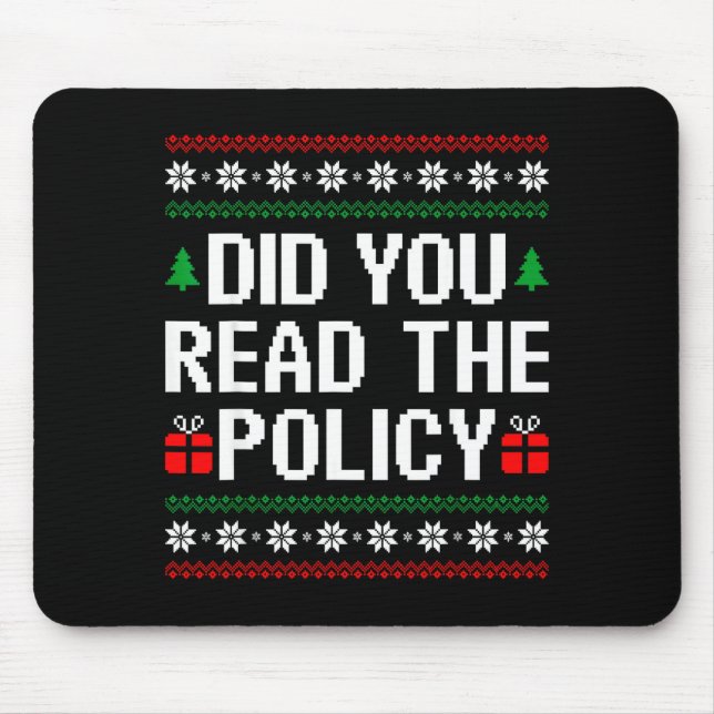 Funny Office Christmas Squad Did You Read The Licy Mouse Mat (Front)