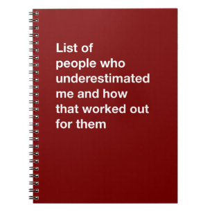 Funny Office Gag Gift Underestimated Me Notebook