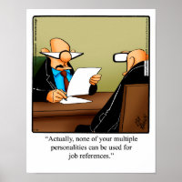 Funny Office Humour Poster "Job References"