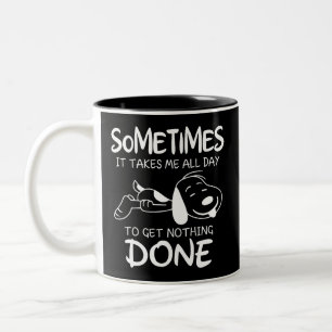 Funny office, it takes me all day to get nothing  Two-Tone coffee mug