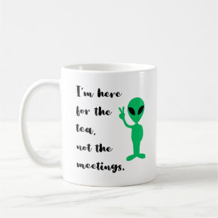 Funny Office Messages and Green Alien Cool Work Coffee Mug