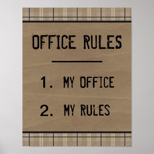 Funny Office Rules Poster (Front)
